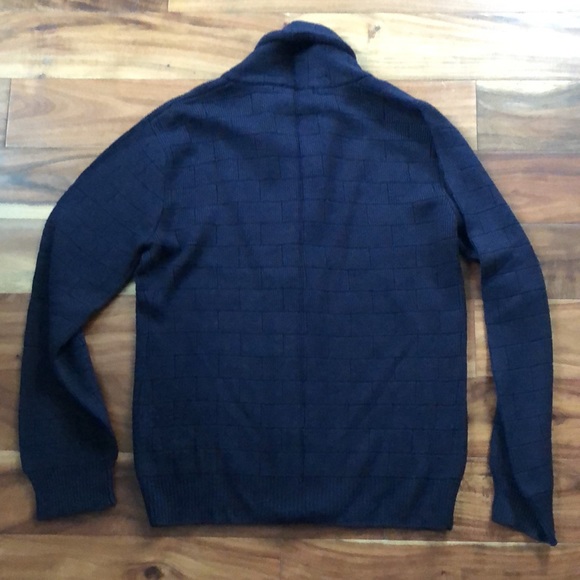 Shades of Greige textured sweater cardigan. Navy, size large - Picture 4 of 4